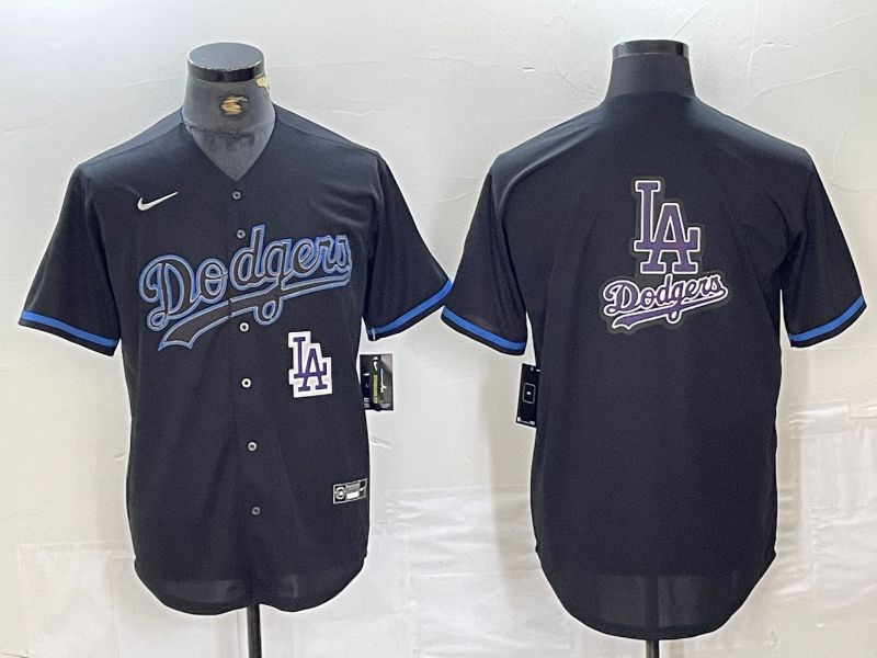 Men Los Angeles Dodgers Blank Black Fashion Edition 2024 Nike Game MLB Jersey style 12